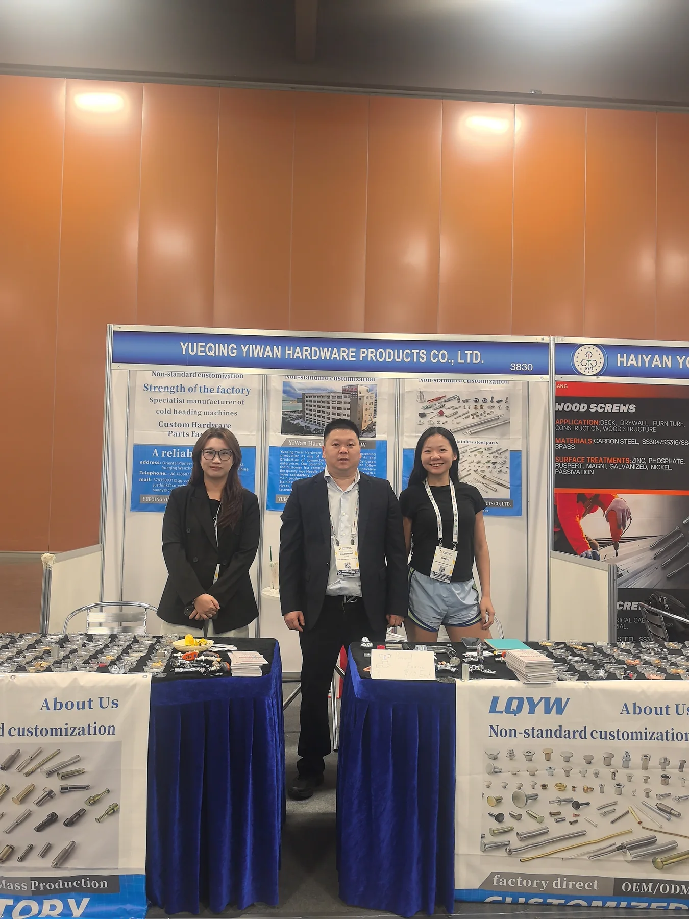 YIWAN representatives at booth 3830 during International Fastener Expo Phoenix 2026