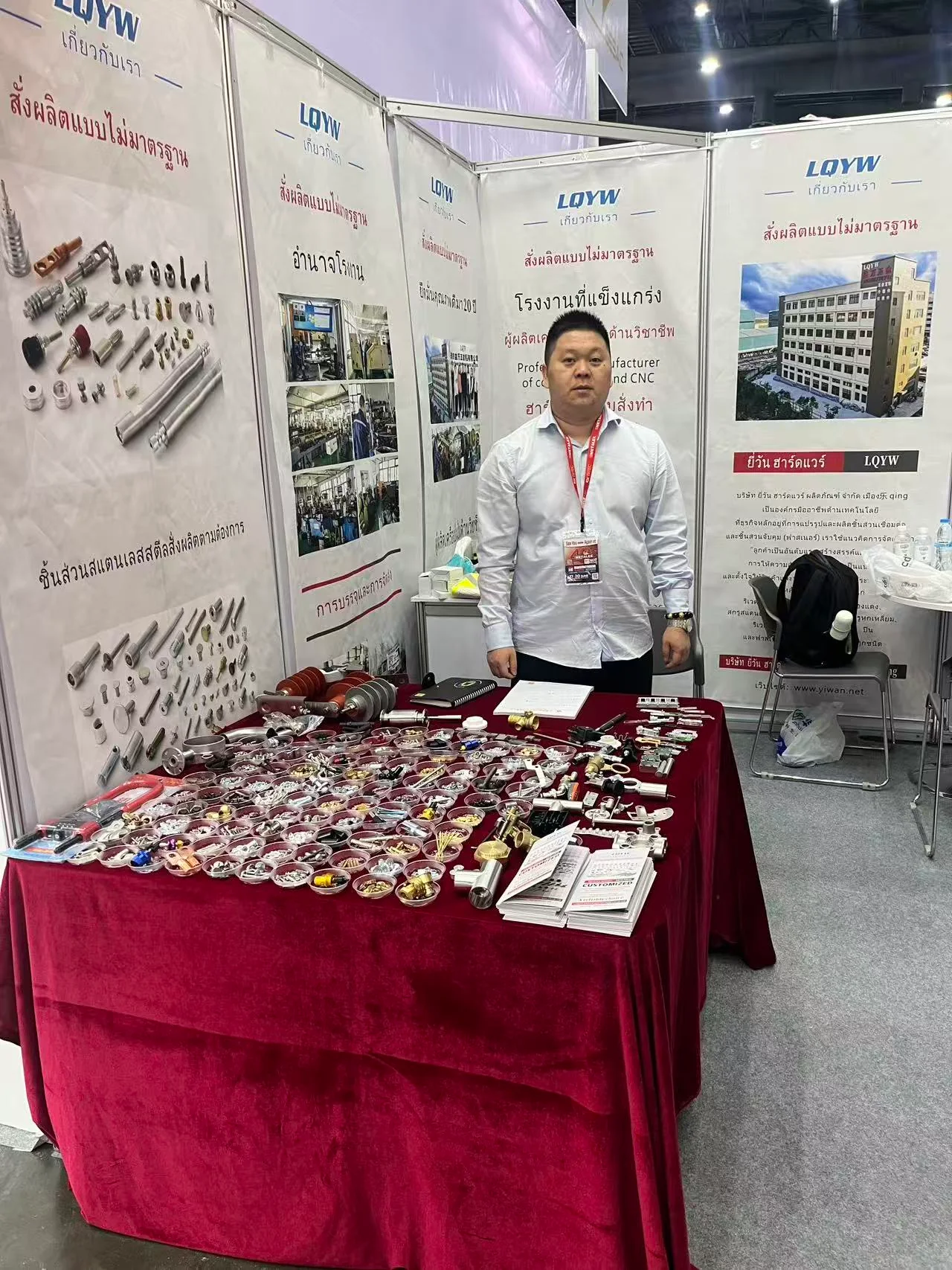 YIWAN booth with hardware samples at METALEX Bangkok 2025