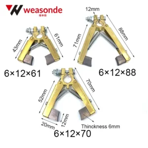 6×12×61 6×12×70 and 6×12×88 Brass Carbon Brush Holder for Packaging Machine and Stranding Machine 6×12×61, 6×12×70 and 6×12×88 Brass Carbon Brush Holder for Packaging Machine and Stranding Machine