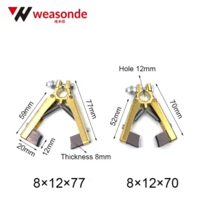 8×12×70 and 8×12×77 Brass Carbon Brush Holder for Stranding Machine and Film Blowing Machine 8×12×70 and 8×12×77 Brass Carbon Brush Holder for Stranding Machine and Film Blowing Machine