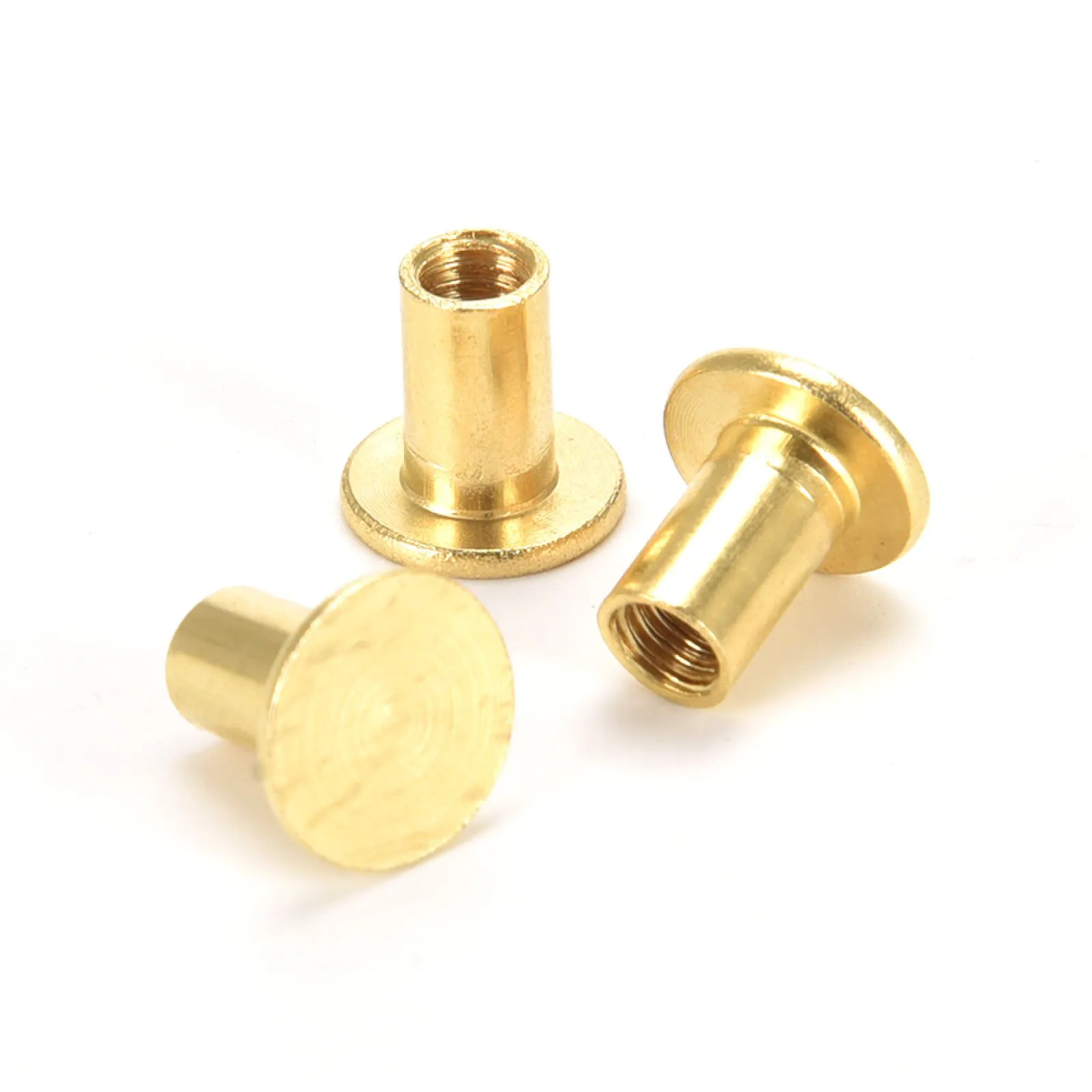 Internally threaded copper rivet 03 Home